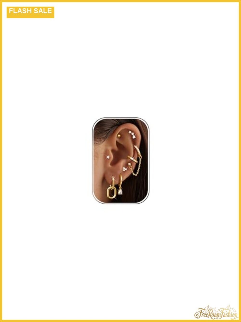 14K Gold Plated Hypoallergenic Cartilage Hoop Earring Stack Set for Women